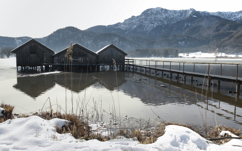 Der Kochelsee bei Schnee