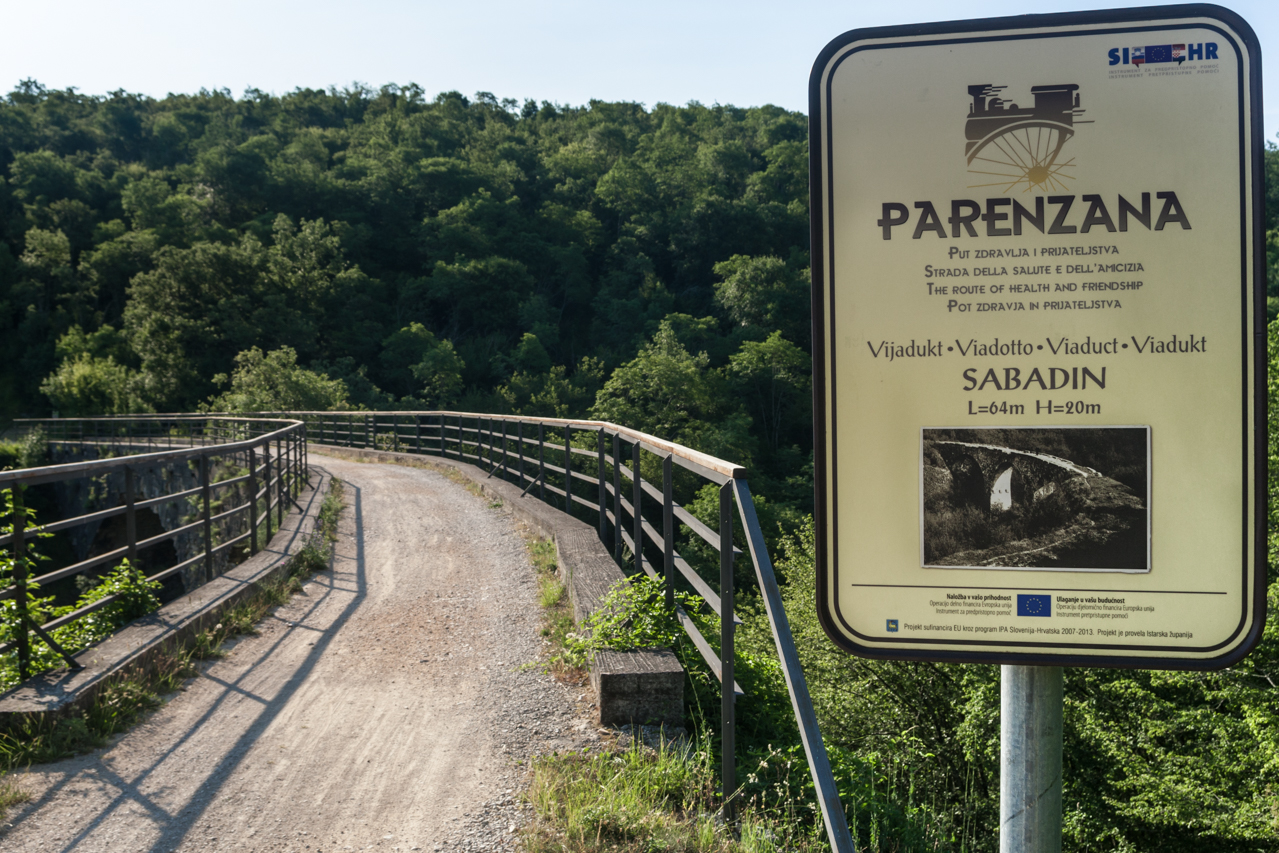 Der Radwanderweg 'Parenzana' - teilweise auf ehemaligem Bahngleis