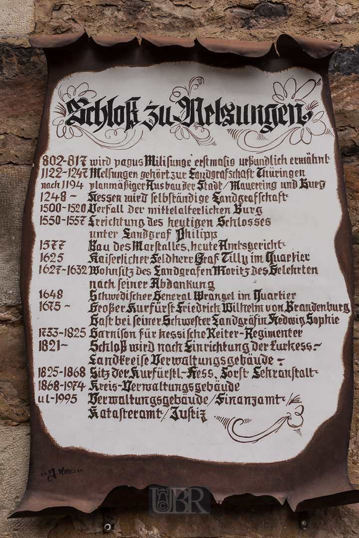 Melsungen - Zeittafel am Schloss