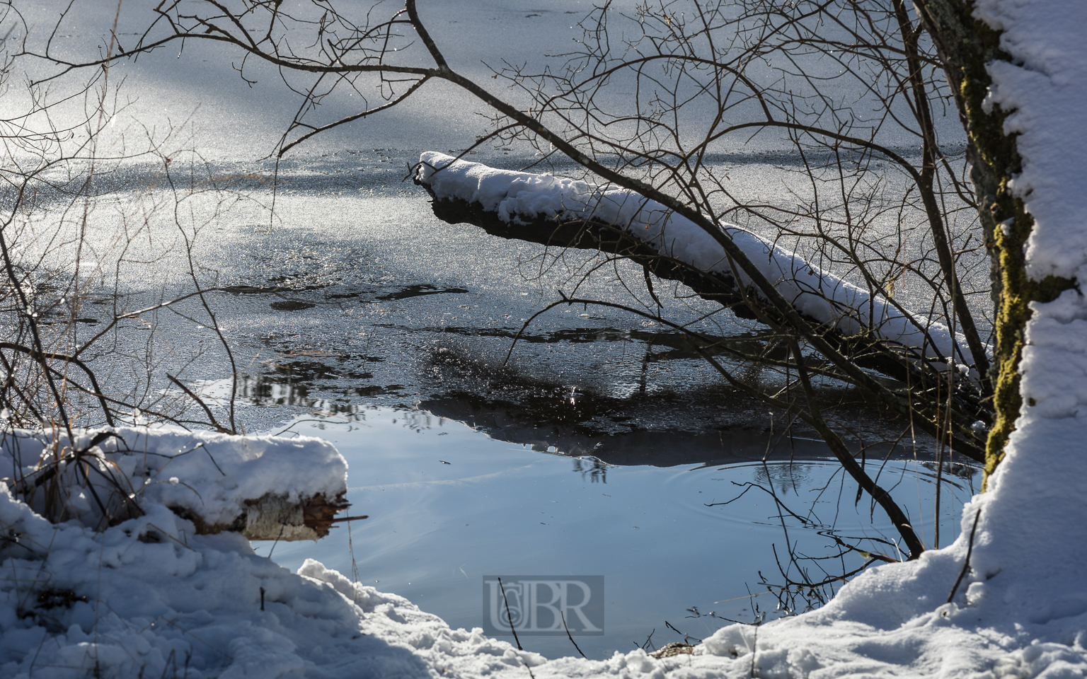 Winter mit Eislücken am Ufer
