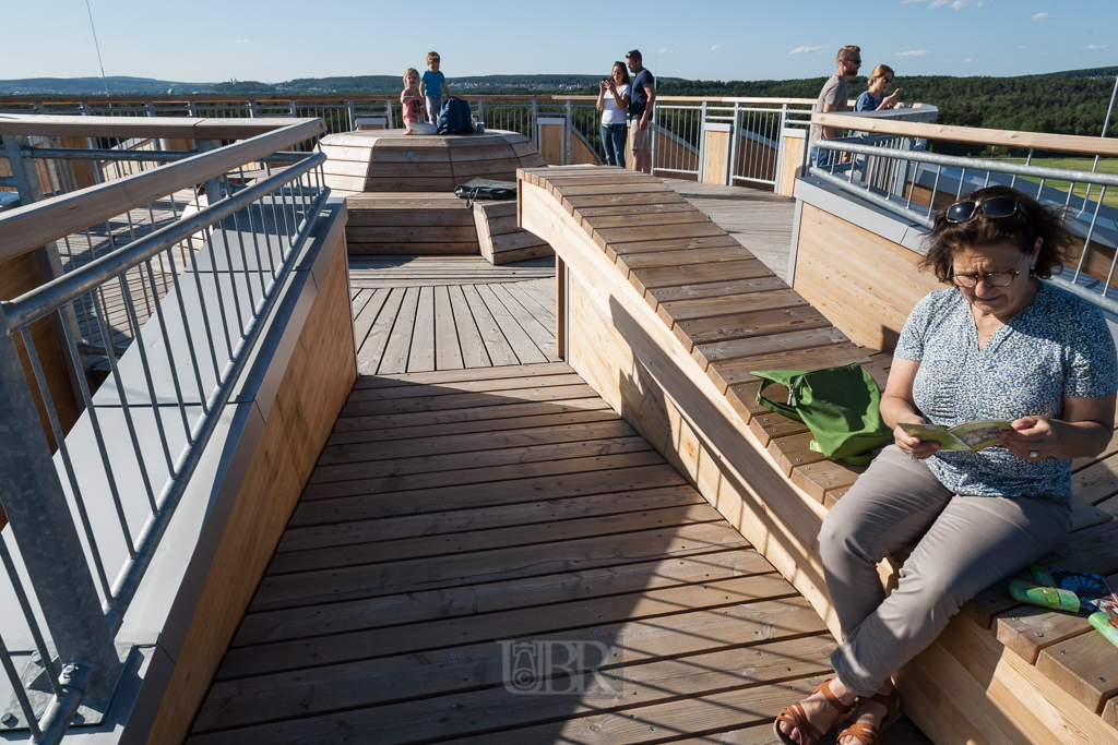 Ausblick von der obersten Plattform - auf 38m Höhe