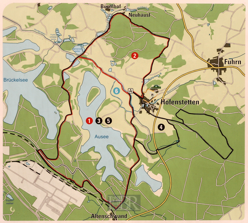 Orientierung Ausee Brückelsee bei Hofenstetten